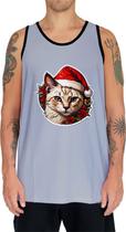 Camiseta Regata Tshirt Natal Festas Gato Gatinho Fofo Neve 1 Camiseta Regata Tshirt Natal Festas Gato Gatinho Fofo Neve 1