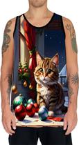 Camiseta Regata Tshirt Natal Festas Gato Gatinho Fofo Neve 2 Camiseta Regata Tshirt Natal Festas Gato Gatinho Fofo Neve 2