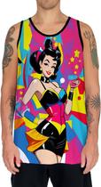 Camiseta Regata Tshirt Pin Up Mu.lher Morena Pop Art Moda 7