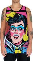 Camiseta Regata Tshirt Pin Up Mu.lher Morena Pop Art Moda 9