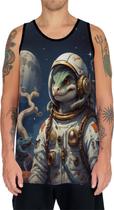 Camiseta Regata Tshirt Reptil Cobra Astronauta Lua Marte