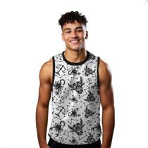 Camiseta Regata Verão Estilo Moda Praia Arte Desenhos Black Escorpião Balança 1720 Camiseta Regata Verão Estilo Moda Praia Arte Desenhos Black Escorpião Balança 1720