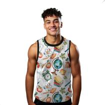 Camiseta Regata Verão Estilo Moda Praia Arte Escola Estudos Maçã Globo 986