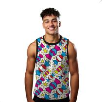 Camiseta Regata Verão Estilo Moda Praia Balas Doce Estrela Cartoon 1038