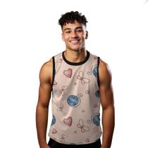 Camiseta Regata Verão Estilo Moda Praia Bola de Lã Cartoon Borboletas Arte 1028