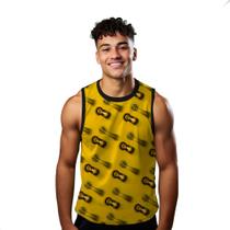 Camiseta Regata Verão Estilo Moda Praia Bolas Cristal Dourado Brilhante 1157