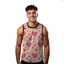 Camiseta Regata Verão Estilo Moda Praia Coração Cartoon Amor Rosa Vermelho 1304 Camiseta Regata Verão Estilo Moda Praia Coração Cartoon Amor Rosa Vermelho 1304