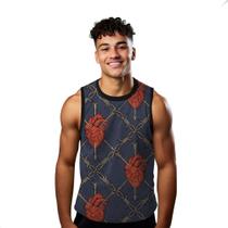 Camiseta Regata Verão Estilo Moda Praia Coração Farpas Flecha 746