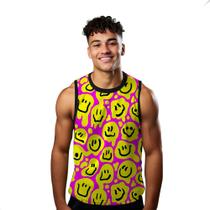 Camiseta Regata Verão Estilo Moda Praia Emojis Cartoon Amarelo 943 Camiseta Regata Verão Estilo Moda Praia Emojis Cartoon Amarelo 943