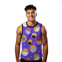 Camiseta Regata Verão Estilo Moda Praia Emojis Reações Funny Gripe 954