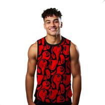 Camiseta Regata Verão Estilo Moda Praia Emojis Vermelho Red Happy 945 Camiseta Regata Verão Estilo Moda Praia Emojis Vermelho Red Happy 945