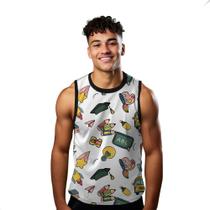 Camiseta Regata Verão Estilo Moda Praia Escola Quadro Negro Lápis Material 1326