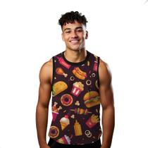 Camiseta Regata Verão Estilo Moda Praia Fast Foods Comida Gordura Fome 885 Camiseta Regata Verão Estilo Moda Praia Fast Foods Comida Gordura Fome 885