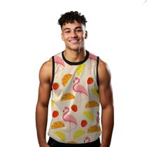 Camiseta Regata Verão Estilo Moda Praia Flamingo Frutas Laranja Morango Cartoon 1804 Camiseta Regata Verão Estilo Moda Praia Flamingo Frutas Laranja Morango Cartoon 1804