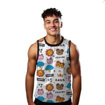 Camiseta Regata Verão Estilo Moda Praia Happy Friends Animais Funny 932 Camiseta Regata Verão Estilo Moda Praia Happy Friends Animais Funny 932