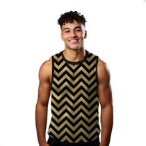 Camiseta Regata Verão Estilo Moda Praia Listras Dourado Zig Zag Style 1839 Camiseta Regata Verão Estilo Moda Praia Listras Dourado Zig Zag Style 1839