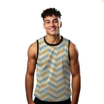 Camiseta Regata Verão Estilo Moda Praia Listras Formas Desenho Cartoon 1865