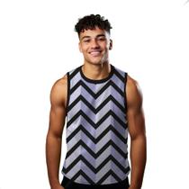 Camiseta Regata Verão Estilo Moda Praia Listras Zig Zag Cartoon Preto Roxo 1836 Camiseta Regata Verão Estilo Moda Praia Listras Zig Zag Cartoon Preto Roxo 1836