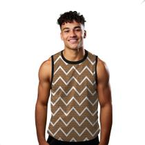 Camiseta Regata Verão Estilo Moda Praia Listras Zig Zag White 1576 Camiseta Regata Verão Estilo Moda Praia Listras Zig Zag White 1576
