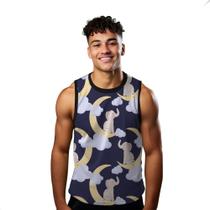 Camiseta Regata Verão Estilo Moda Praia Lua Elefantes Nuvens Cartoon Noite 838