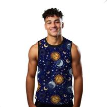 Camiseta Regata Verão Estilo Moda Praia Lua Sol Arte Universo 784 Camiseta Regata Verão Estilo Moda Praia Lua Sol Arte Universo 784