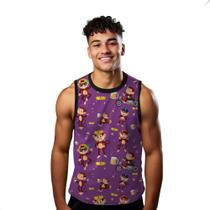 Camiseta Regata Verão Estilo Moda Praia Macaco Cartoon Monkey Profissão Rei 1070