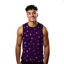 Camiseta Regata Verão Estilo Moda Praia Medicamento Remédios Cartoon Roxo 1675