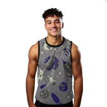 Camiseta Regata Verão Estilo Moda Praia Meteoro Cartoon Foguete Planetas Estrela 1769 Camiseta Regata Verão Estilo Moda Praia Meteoro Cartoon Foguete Planetas Estrela 1769