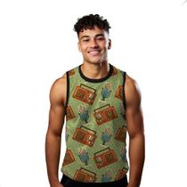 Camiseta Regata Verão Estilo Moda Praia Microfone Radio Via Cartoon Comunicação 1375 Camiseta Regata Verão Estilo Moda Praia Microfone Radio Via Cartoon Comunicação 1375