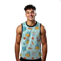 Camiseta Regata Verão Estilo Moda Praia Mochila Lápis Material Escolar 870