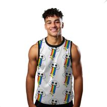 Camiseta Regata Verão Estilo Moda Praia Nuvem Cartoon Arco íris 845 Camiseta Regata Verão Estilo Moda Praia Nuvem Cartoon Arco íris 845