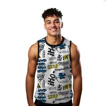 Camiseta Regata Verão Estilo Moda Praia Original Stay Palavras Grafite 1065