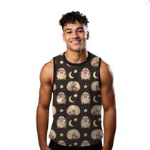 Camiseta Regata Verão Estilo Moda Praia Ovelha Cartoon Estrelas Lua Dormir 1158 Camiseta Regata Verão Estilo Moda Praia Ovelha Cartoon Estrelas Lua Dormir 1158