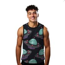 Camiseta Regata Verão Estilo Moda Praia Ovnis Cartoon Aliem Galáxia 1110 Camiseta Regata Verão Estilo Moda Praia Ovnis Cartoon Aliem Galáxia 1110