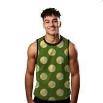 Camiseta Regata Verão Estilo Moda Praia Planetas Cartoon Verde 1285