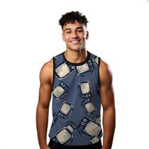 Camiseta Regata Verão Estilo Moda Praia Televisão Cartoon Tv Canais Azul 1481 Camiseta Regata Verão Estilo Moda Praia Televisão Cartoon Tv Canais Azul 1481