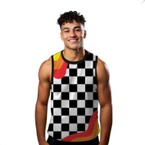 Camiseta Regata Verão Estilo Moda Praia Xadrez Arte Lava 1034