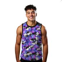 Camiseta Regata Verão Estilo Moda Praia Yin-Yang 3D Bolinhas Flor 1205