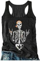 Camiseta regata vintage CHUNTIANRAN de Halloween Skull 2GG