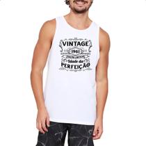 Camiseta Regata Vintage idade perfeicao 1961