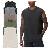 Camiseta regata Yimoon Workout sem mangas de algodão para homens