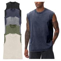 Camiseta regata Yimoon Workout sem mangas de algodão para homens