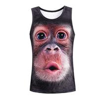 Camiseta regata ZUEVI casual impressa em 3D sem mangas para homens