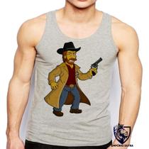 Camiseta RegataChuck Norris Simpsons Texas Ranger Revolver