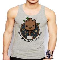 Camiseta RegataSalve Galaxia Plante Um Groot Arvore