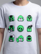 Camiseta Regular Branca Loud X Brawl Stars Tamanho:MCor:Branca