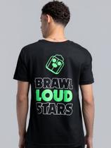 Camiseta Regular Preta Loud X Brawl Stars Tamanho:PPCor:Preta Camiseta Regular Preta Loud X Brawl Stars Tamanho:PPCor:Preta