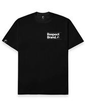 Camiseta Regular Respect Brand Branca e Preta Camiseta Regular Respect Brand Branca e Preta