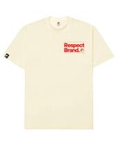 Camiseta Regular Respect Brand Vermelha e Off-White Camiseta Regular Respect Brand Vermelha e Off-White