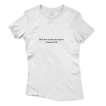 Camiseta Religiosa Feminina Algodao Feliz Sera Aquele Que Espera Versiculo Biblia